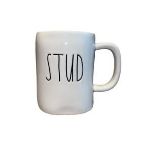 Rae Dunn Artisian Collection Magenta STUD Ceramic Coffee Mug Large Letters EUC